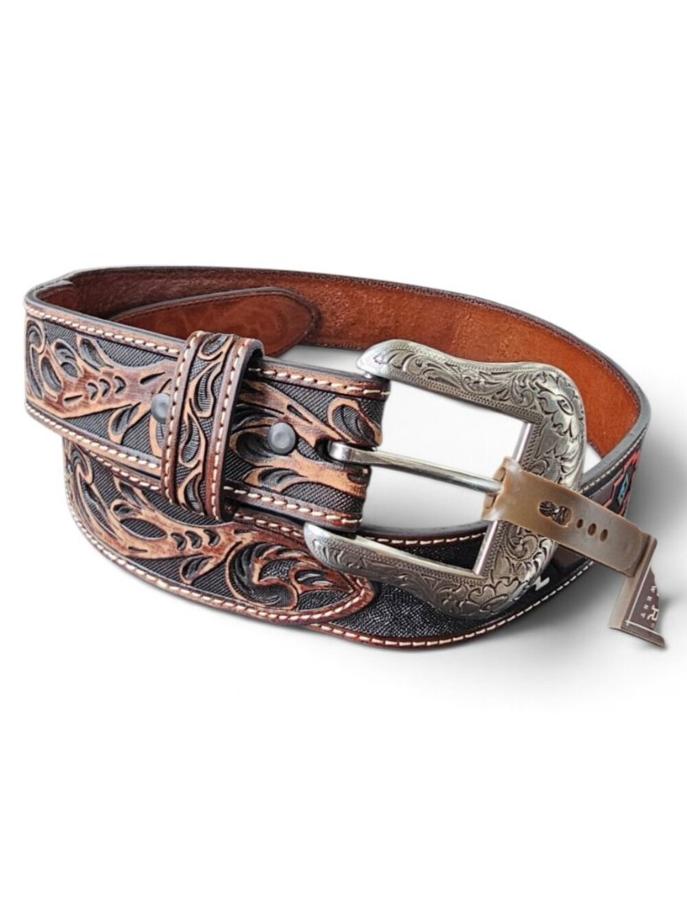 ROPER Men's Genuine Leather Western Belt Size 32 [38"]Brown NEW